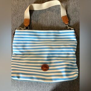 Dooney and Bourke Blue and White Striped Women's Large Tote